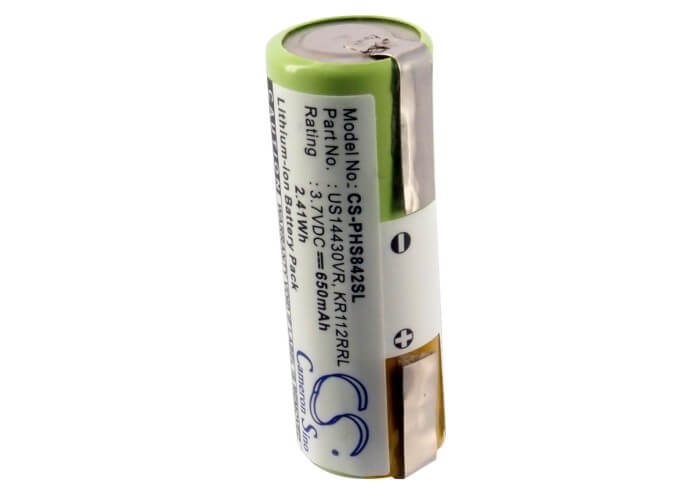 3.7V, 650mAh, Li-ion Battery fits Philips, Hs8420, Hs8420/23, 2.405Wh