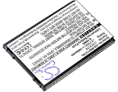 3.7V, 1400mAh, Li-ion Battery fits Renkforce, 1373174, 5.18Wh
