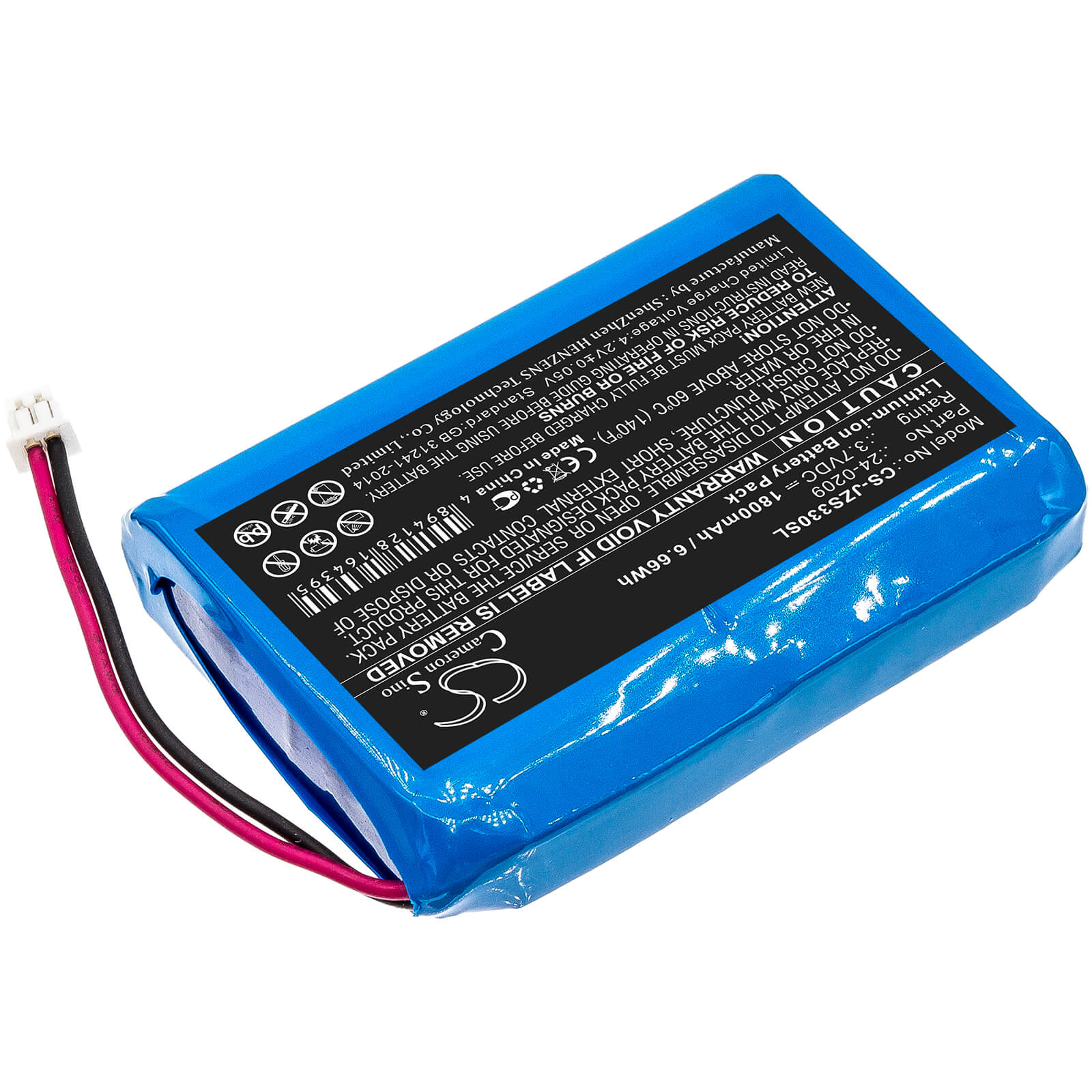3.7V, 1800mAh, Li-ion Battery fits Jandy, Zodiac E33 Eos Wireless Remote, 6.66Wh