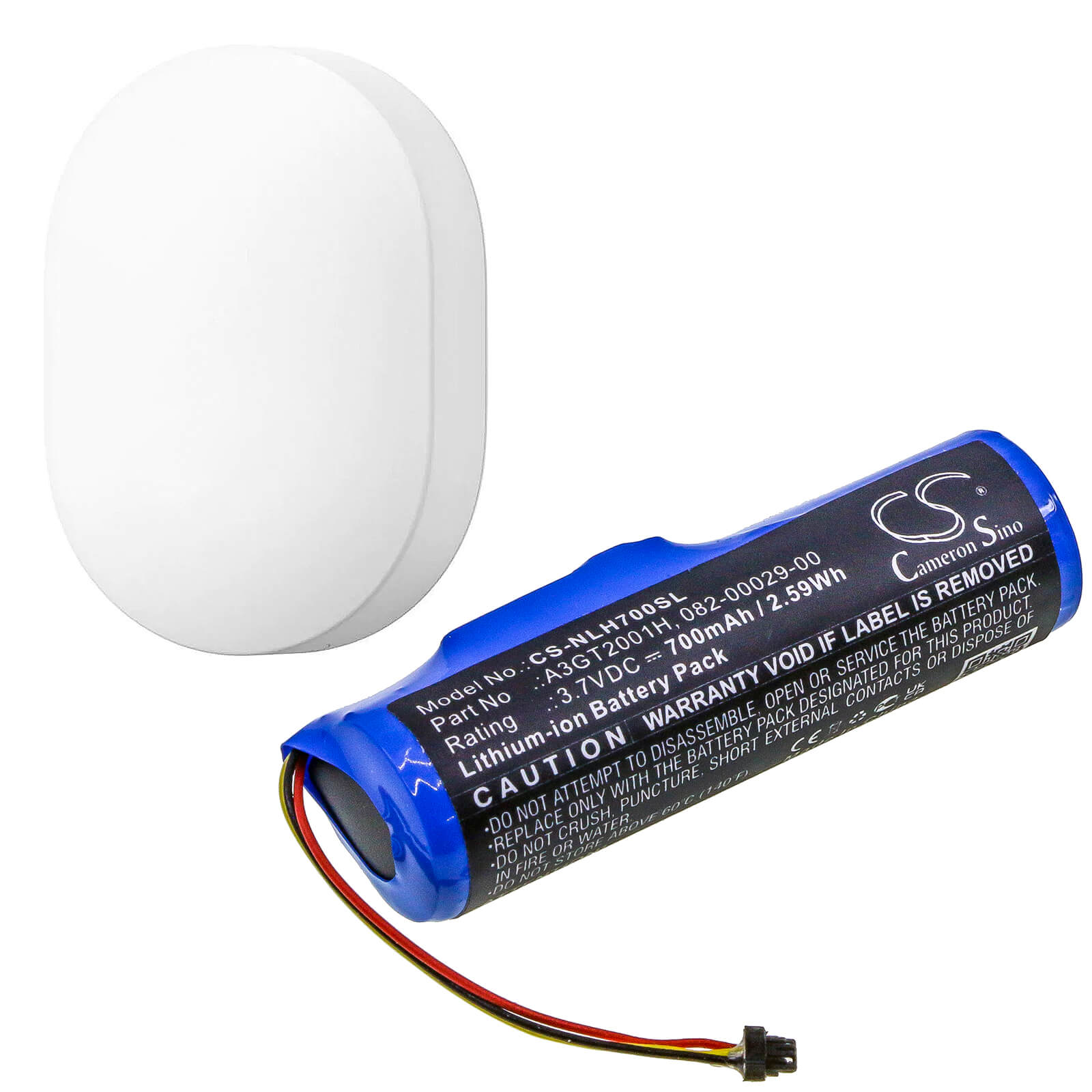 3.7V, 700mAh, Li-ion Battery fits Nest, A0078, Connect, 2.59Wh