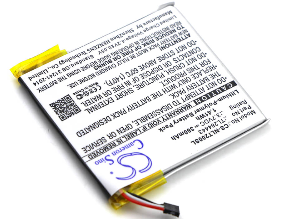 3.7V, 380mAh, Li-Polymer Battery fits Nest, A0013, Learning Thermostat 2nd Genera, 1.406Wh