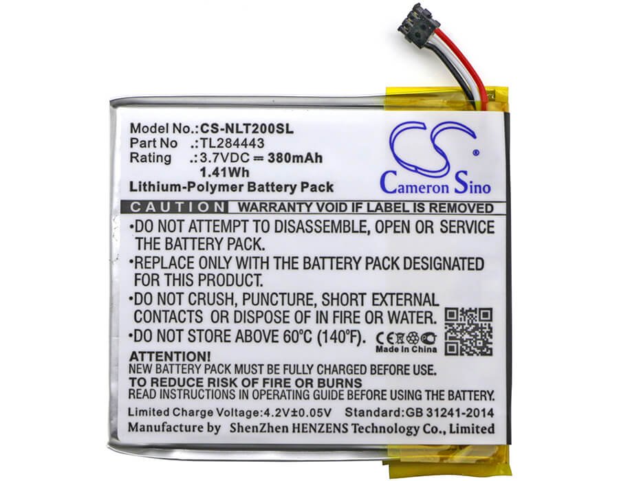 3.7V, 380mAh, Li-Polymer Battery fits Nest, A0013, Learning Thermostat 2nd Genera, 1.406Wh