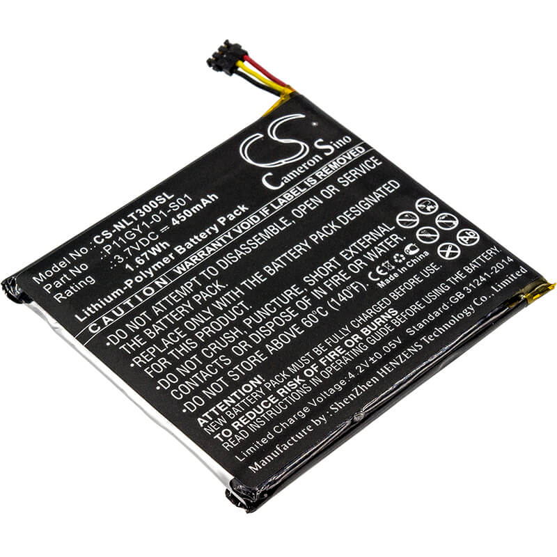 3.7V, 450mAh, Li-Polymer Battery fits Nest, Learning Thermostat T200377, Learning Thermostat T200477, 1.665Wh