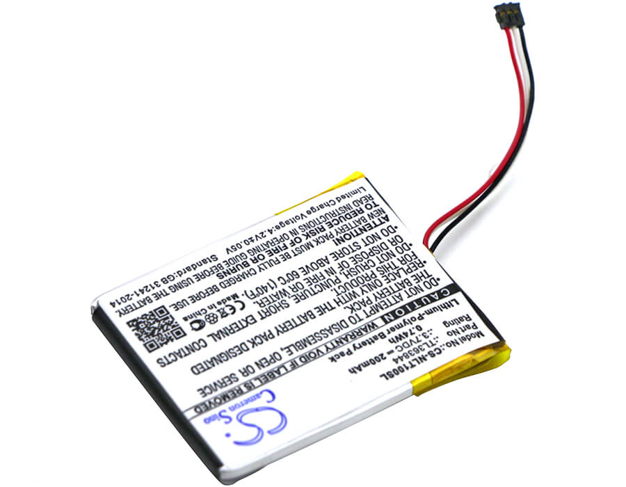 3.7V, 200mAh, Li-Polymer Battery fits Nest, Learning Thermostat 1st Genera, T100577, 0.74Wh