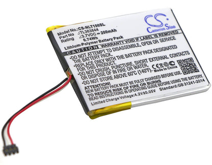 3.7V, 200mAh, Li-Polymer Battery fits Nest, Learning Thermostat 1st Genera, T100577, 0.74Wh