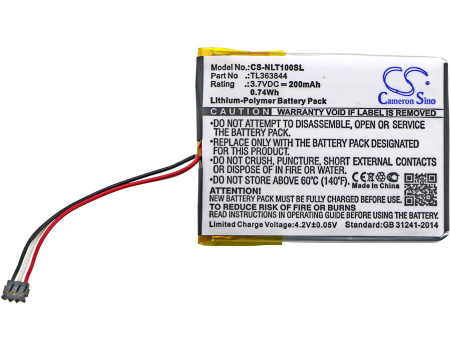 3.7V, 200mAh, Li-Polymer Battery fits Nest, Learning Thermostat 1st Genera, T100577, 0.74Wh