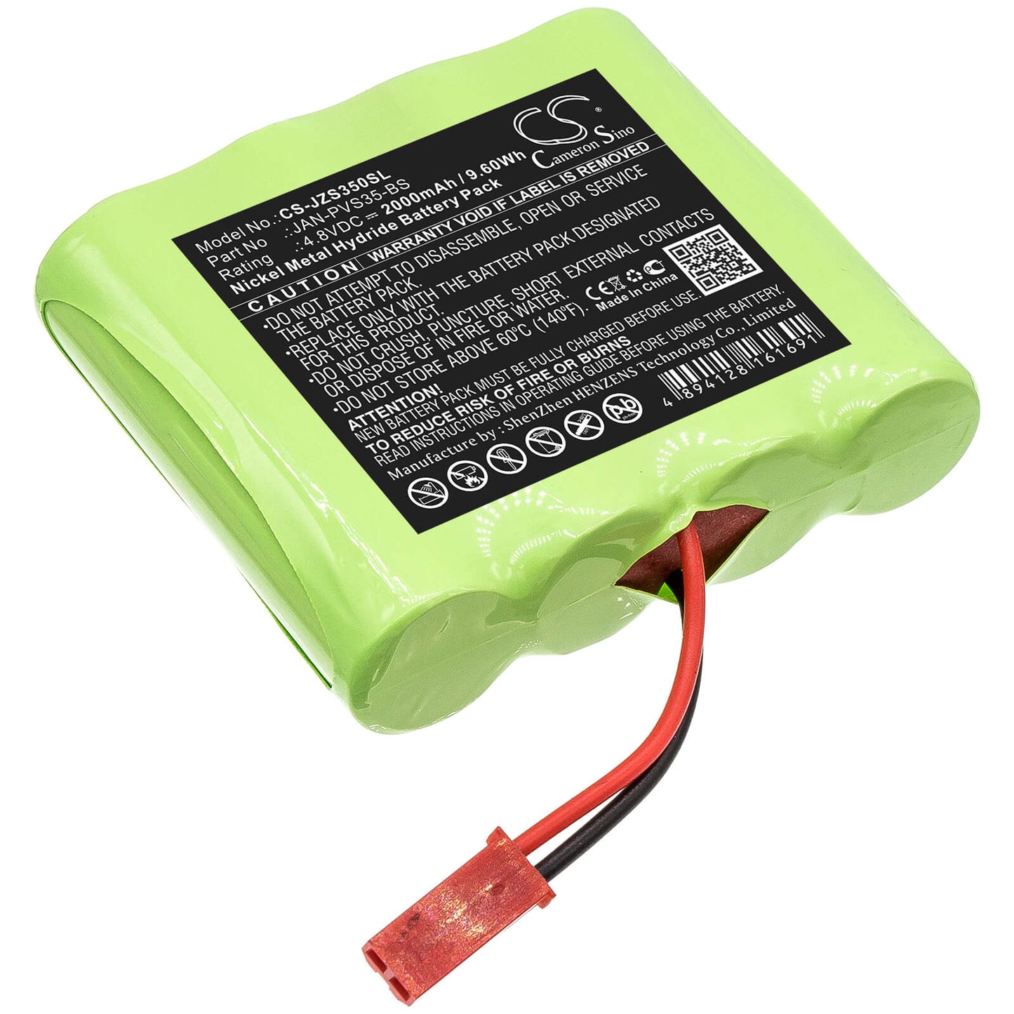 4.8V, 2000mAh, Ni-MH Battery fits Jandy, Zodiac Polaris Sol 1000 Pool C, Zodiac S35 Remote, 9.6Wh