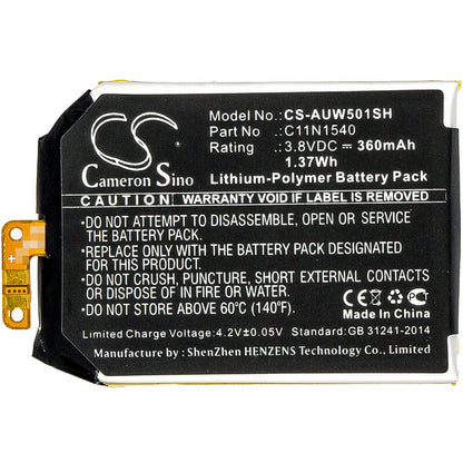 3.8V, 360mAh, Li-Polymer Battery fits Asus, Wi501q, Wi501qf, 1.368Wh