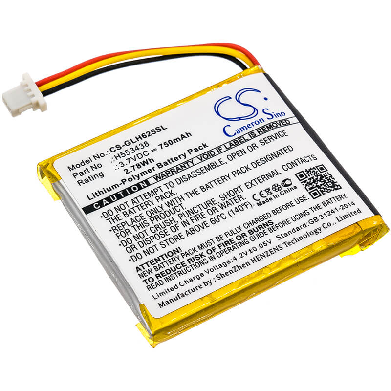 3.7V, 750mAh, Li-Polymer Battery fits Globalstar, Gh625xt, 2.775Wh