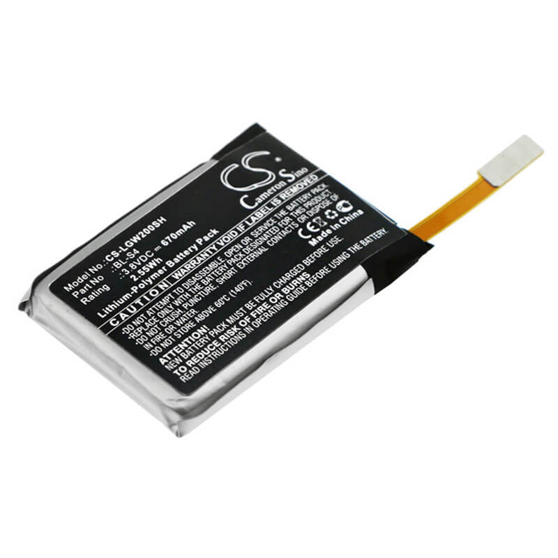 3.8V, 670mAh, Li-Polymer Battery fits Lg, W200, Watch Urbane Lte, 2.546Wh