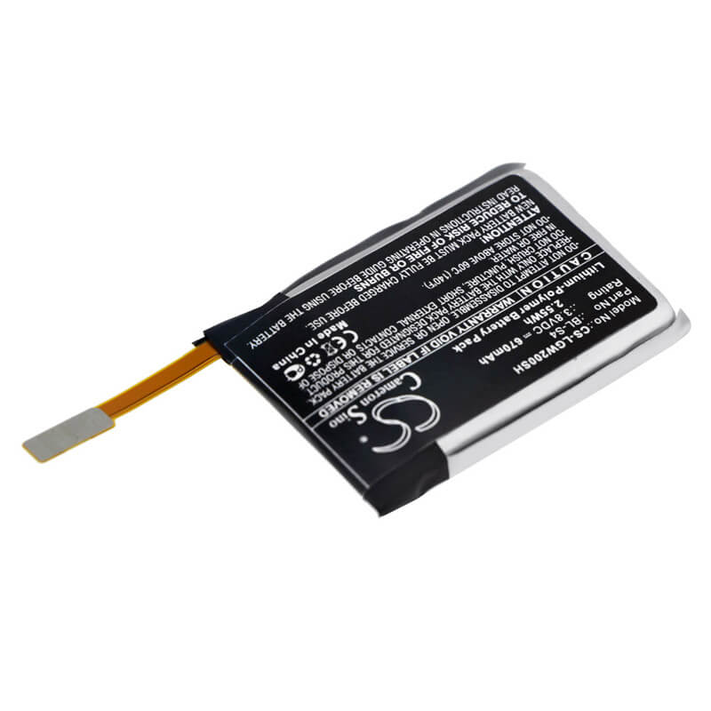 3.8V, 670mAh, Li-Polymer Battery fits Lg, W200, Watch Urbane Lte, 2.546Wh