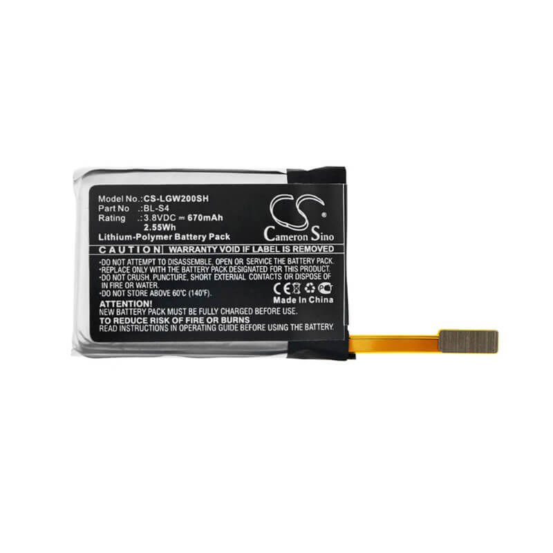 3.8V, 670mAh, Li-Polymer Battery fits Lg, W200, Watch Urbane Lte, 2.546Wh