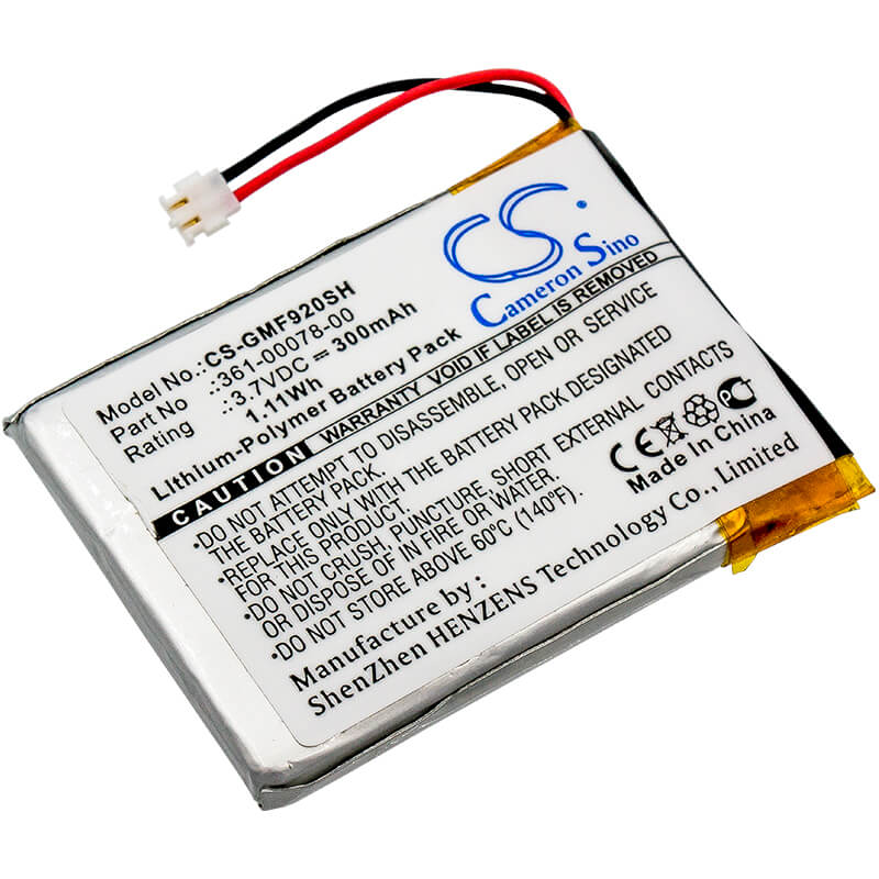 3.7V, 300mAh, Li-Polymer Battery fits Garmin, Forerunner 920xt, 1.11Wh