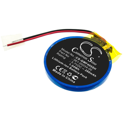 3.7V, 280mAh, Li-ion Battery fits Garmin, Forerunner 405, Forerunner 405cx, 1.036Wh