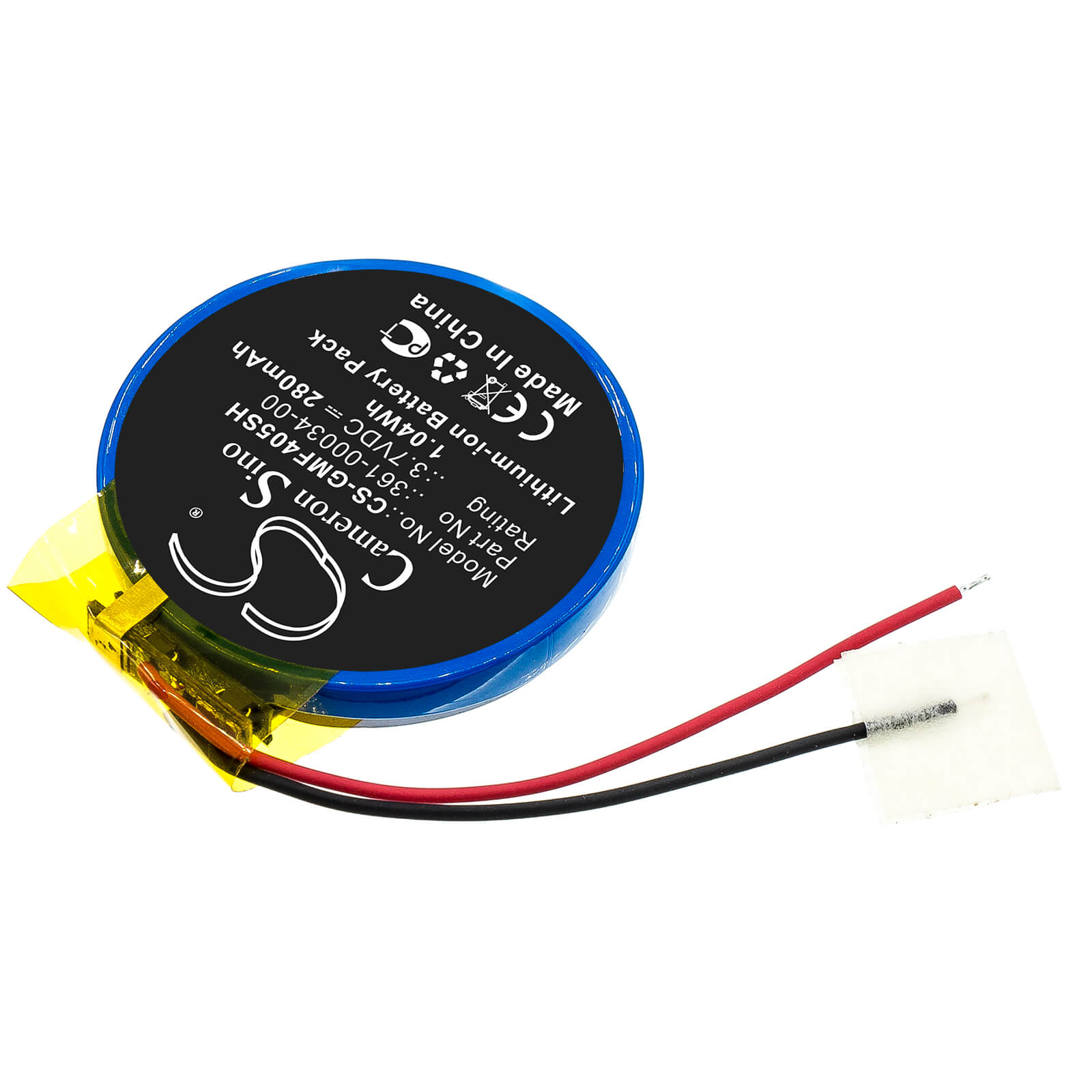 3.7V, 280mAh, Li-ion Battery fits Garmin, Forerunner 405, Forerunner 405cx, 1.036Wh