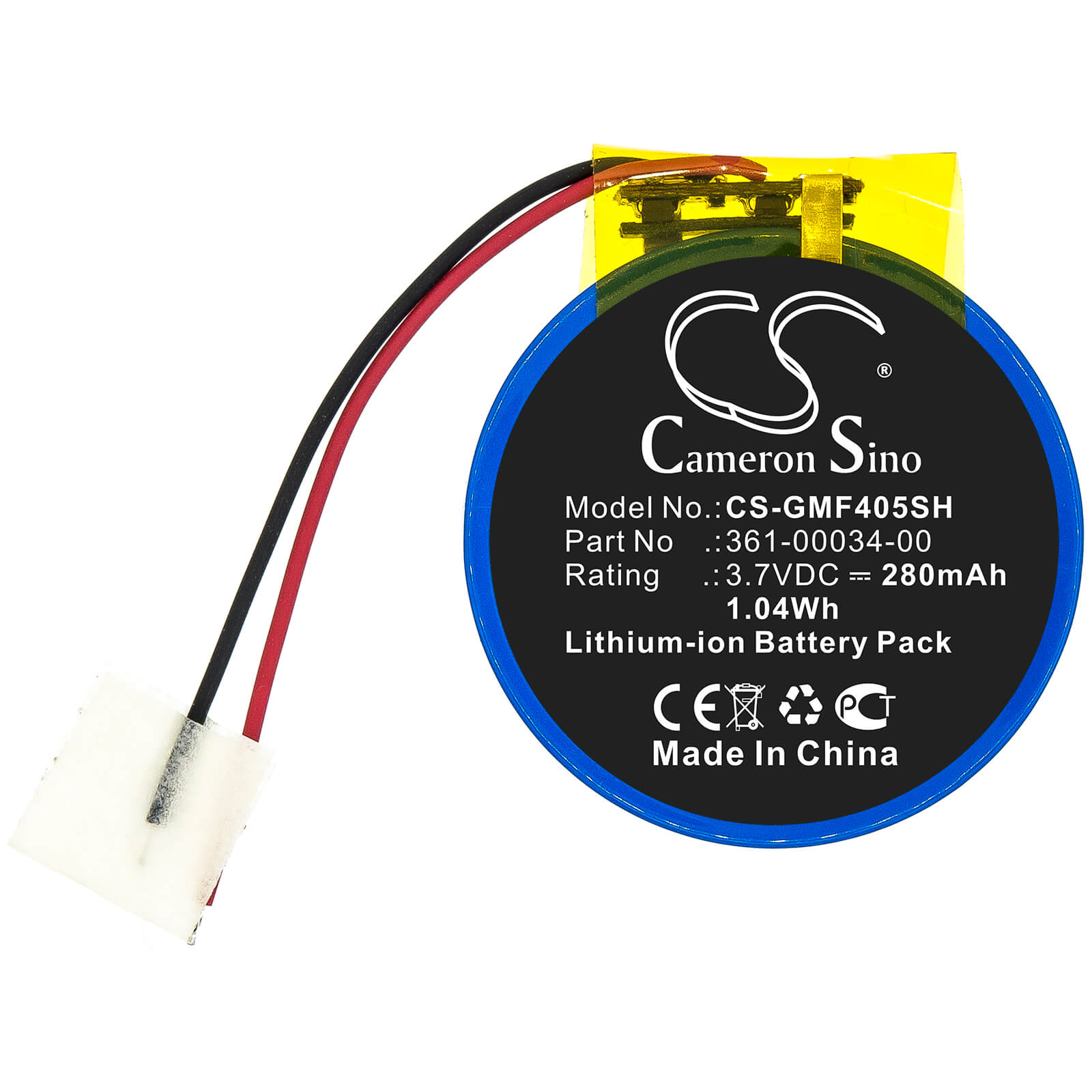 3.7V, 280mAh, Li-ion Battery fits Garmin, Forerunner 405, Forerunner 405cx, 1.036Wh