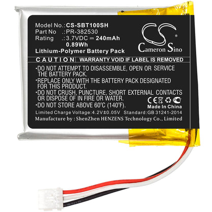 3.7V, 240mAh, Li-Polymer Battery fits Suunto, Ambit 1, Ambit 2, 0.888Wh