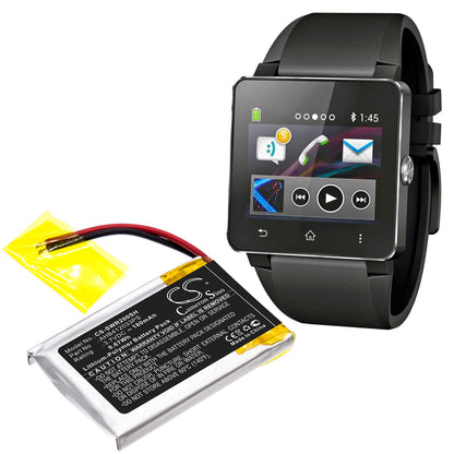 3.7V, 180mAh, Li-Polymer Battery fits Sony, Smartwatch 2, Sw2, 0.666Wh