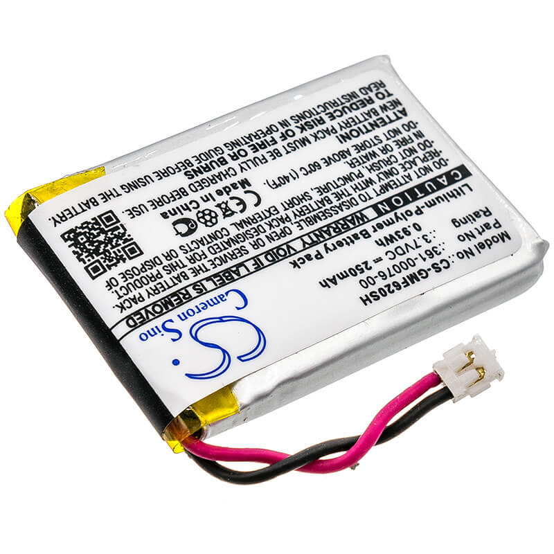 3.7V, 250mAh, Li-Polymer Battery fits Garmin, Forerunner 620, 0.925Wh