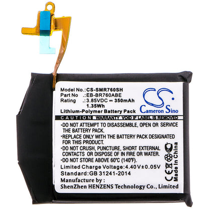3.85V, 350mAh, Li-Polymer Battery fits Samsung, Gear S3 Classic, Gear S3 Classic Lte, 1.3475Wh