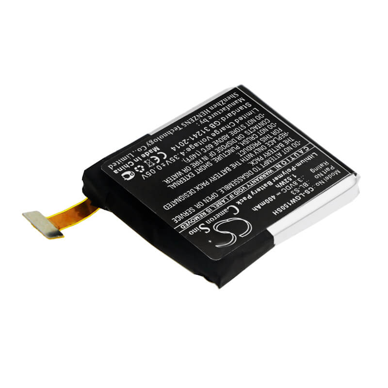 3.8V, 400mAh, Li-Polymer Battery fits Lg, W150, Watch Urbane, 1.52Wh