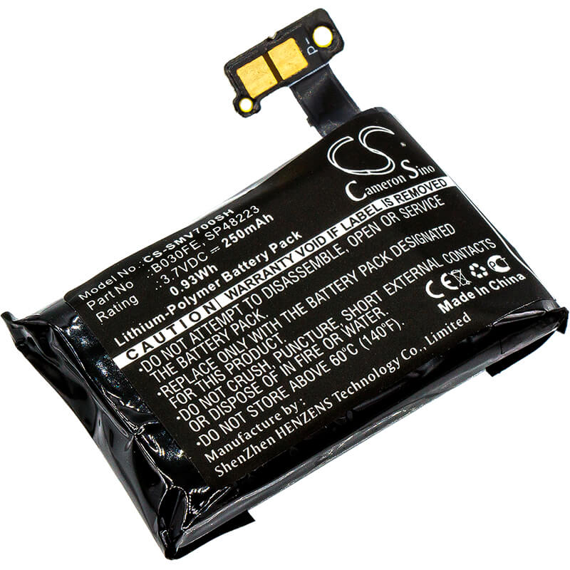 3.7V, 250mAh, Li-Polymer Battery fits Samsung, Gear 1, Sm-v700, 0.925Wh