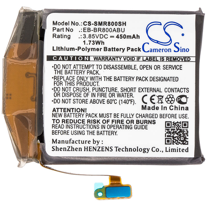 3.85V, 450mAh, Li-Polymer Battery fits Samsung, Galaxy Watch 46mm, Sm-r800, 1.7325Wh