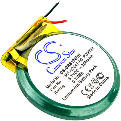 3.7V, 200mAh, Li-ion Battery fits Garmin, Approach S1, Forerunner 110, 0.74Wh