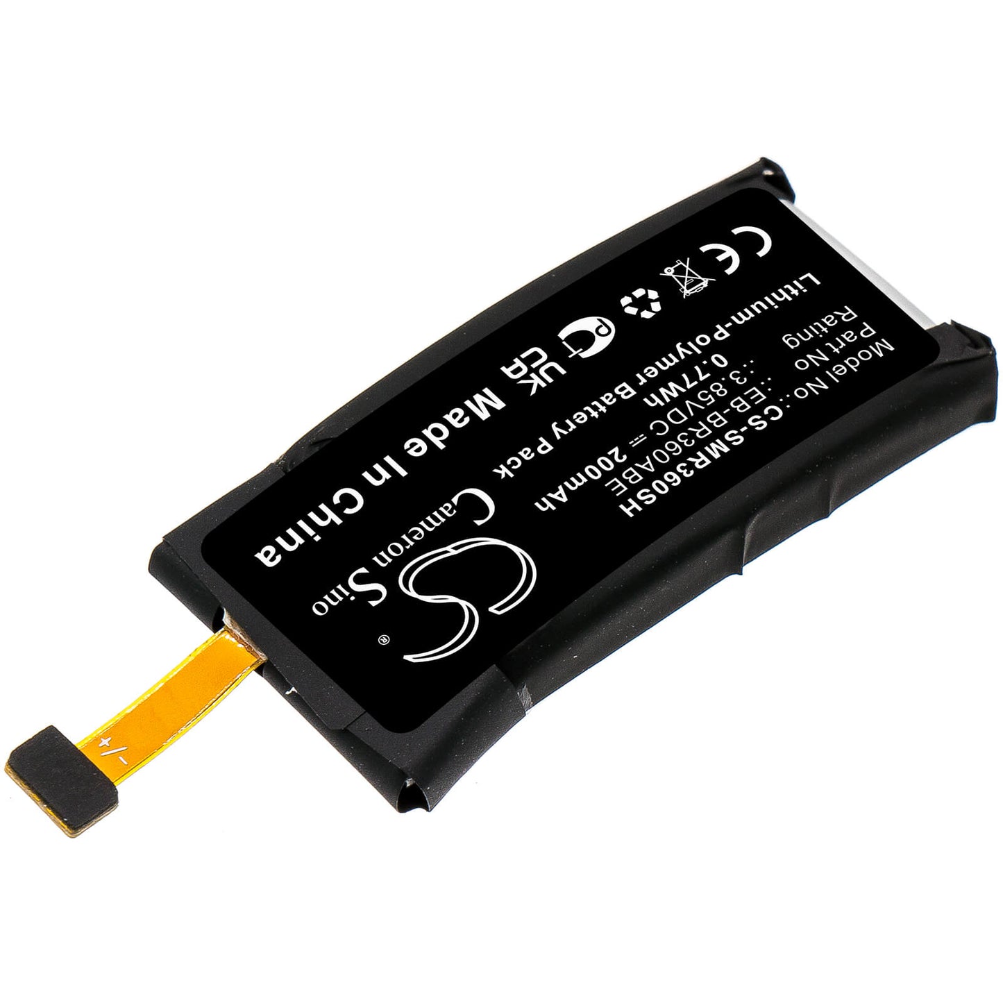 3.85V, 200mAh, Li-Polymer Battery fits Samsung, Gear Fit 2, Sm-r360, 0.77Wh