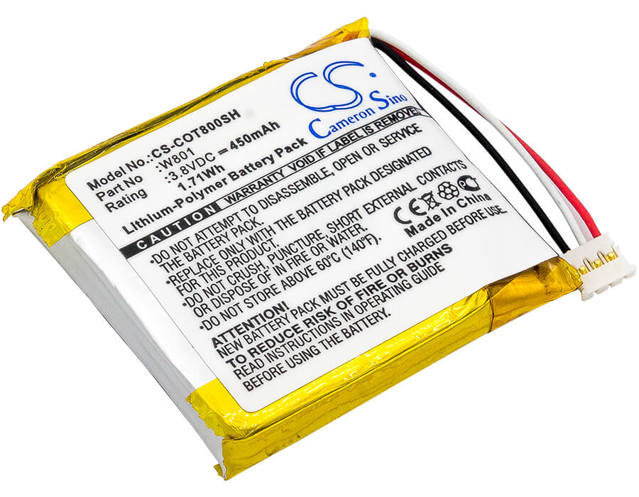 3.8V, 450mAh, Li-Polymer Battery fits Codio, K8, T8, 1.71Wh