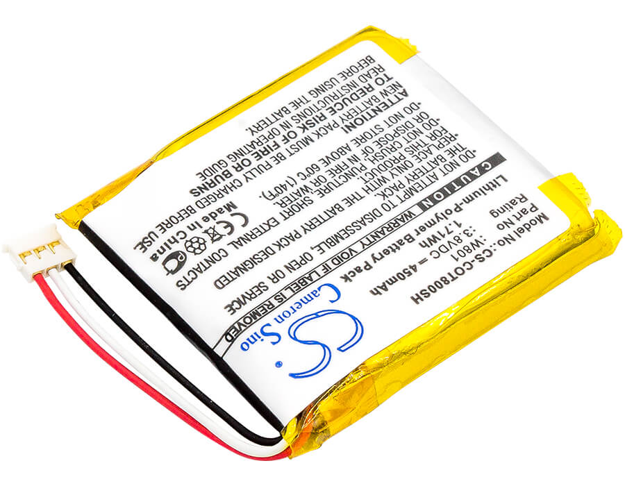 3.8V, 450mAh, Li-Polymer Battery fits Codio, K8, T8, 1.71Wh
