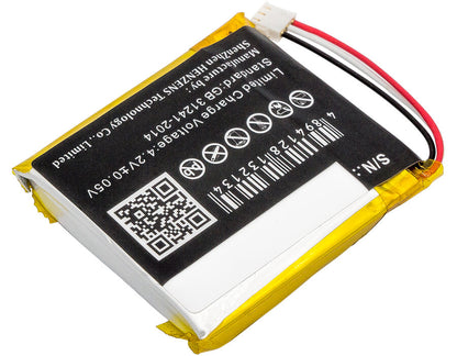 3.8V, 450mAh, Li-Polymer Battery fits Codio, K8, T8, 1.71Wh