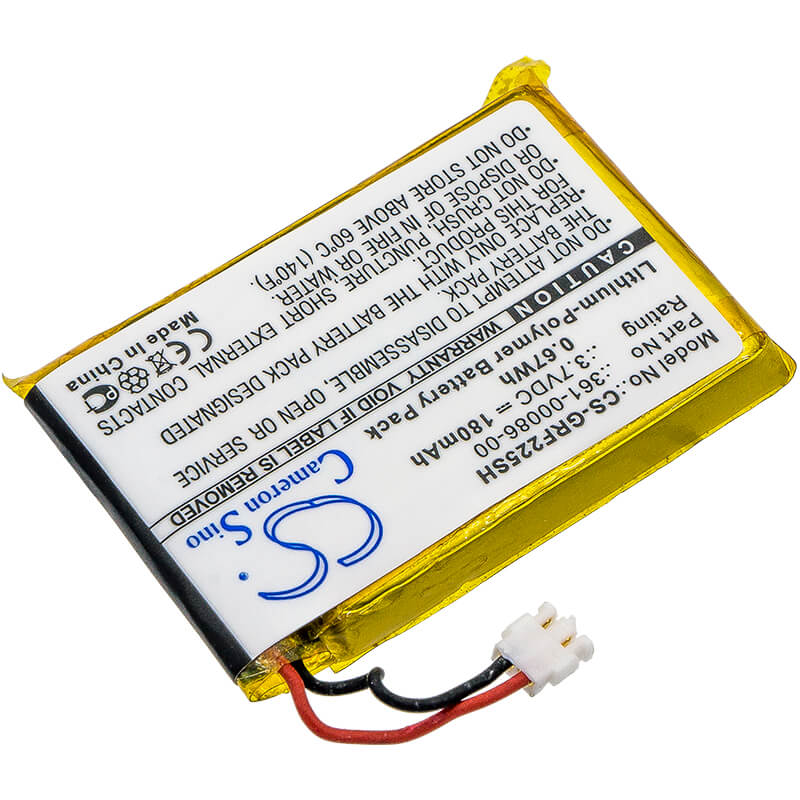 3.7V, 180mAh, Li-Polymer Battery fits Garmin, 010-01959-00, Approach G10, 0.666Wh
