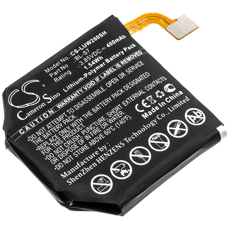 3.85V, 400mAh, Li-Polymer Battery fits Lg, W200, W280, 1.54Wh