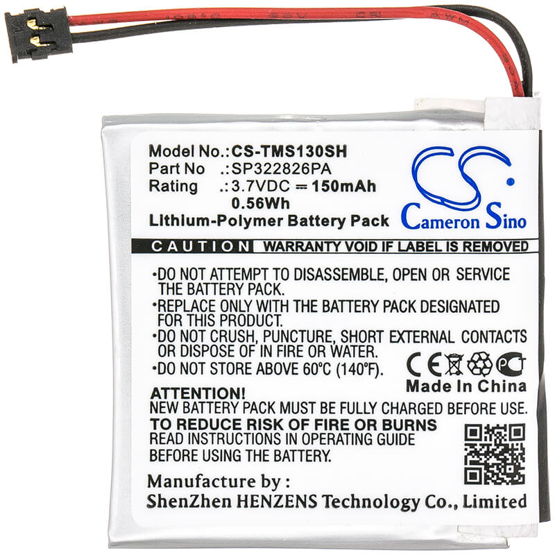 3.7V, 150mAh, Li-Polymer Battery fits Tomtom, Spark 3, 0.555Wh