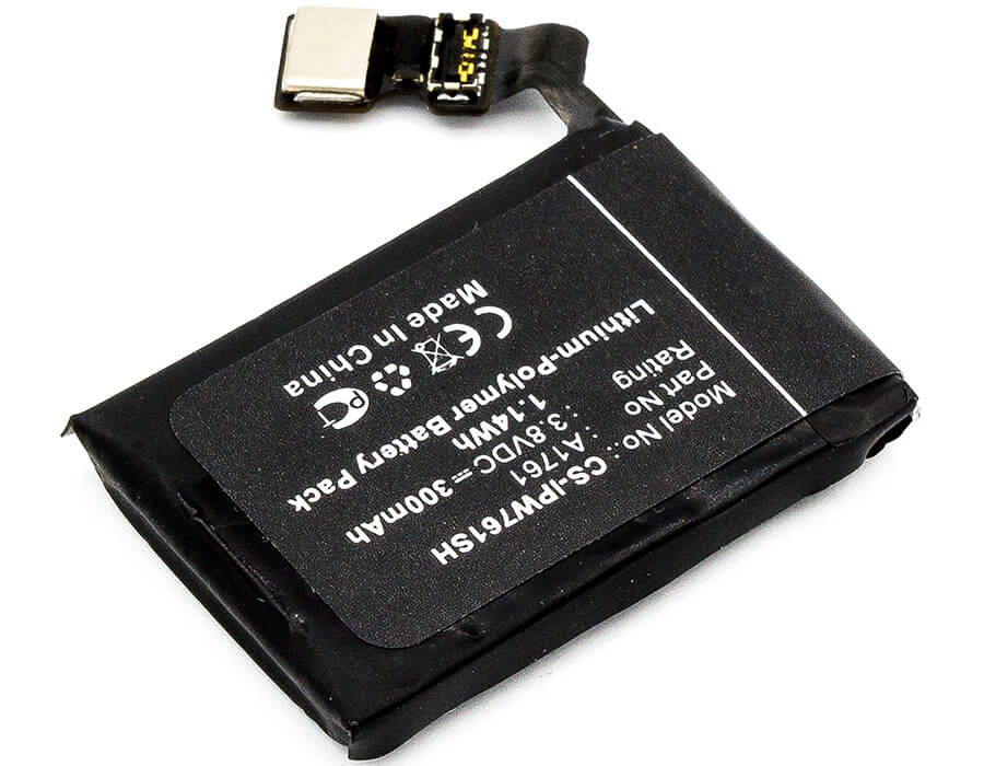 3.8V, 300mAh, Li-Polymer Battery fits Apple, Watch 2 42mm, Watch A1758, 1.14Wh