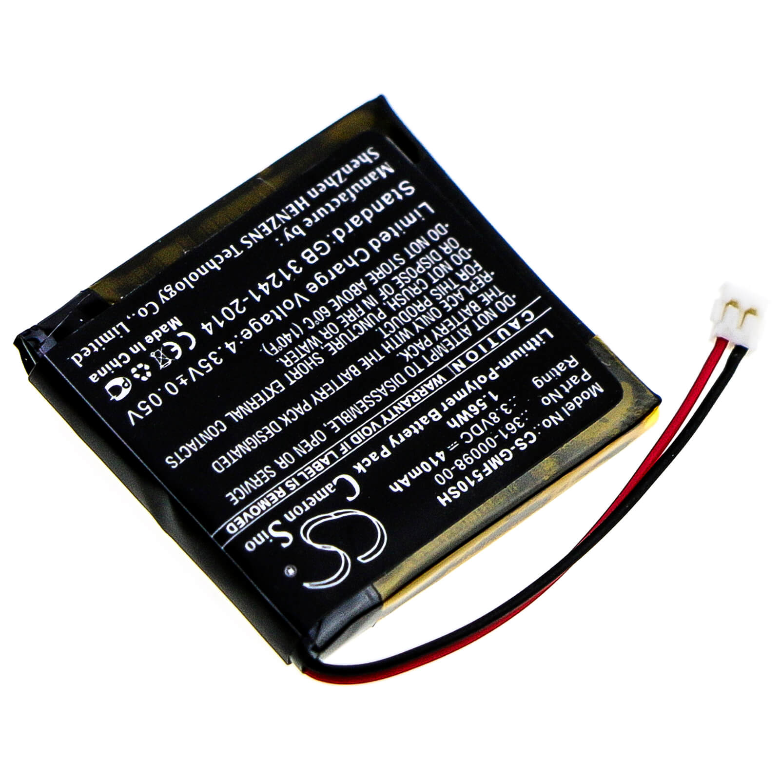 3.8V, 410mAh, Li-Polymer Battery fits Garmin, Fenix 5s Plus, Fenix 5x, 1.558Wh