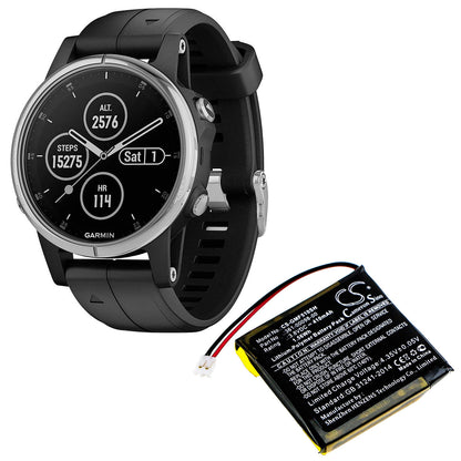 3.8V, 410mAh, Li-Polymer Battery fits Garmin, Fenix 5s Plus, Fenix 5x, 1.558Wh