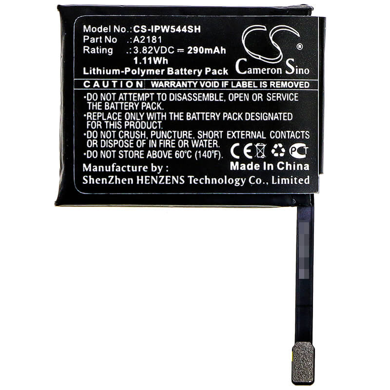 3.82V, 290mAh, Li-Polymer Battery fits Apple, Mwvf2ll/a, Mww12lla, 1.1078Wh