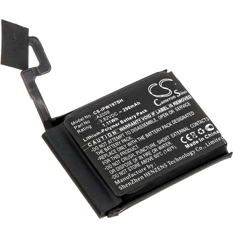 3.82V, 290mAh, Li-Polymer Battery fits Apple, A1976, Watch Series 4 44mm, 1.1078Wh