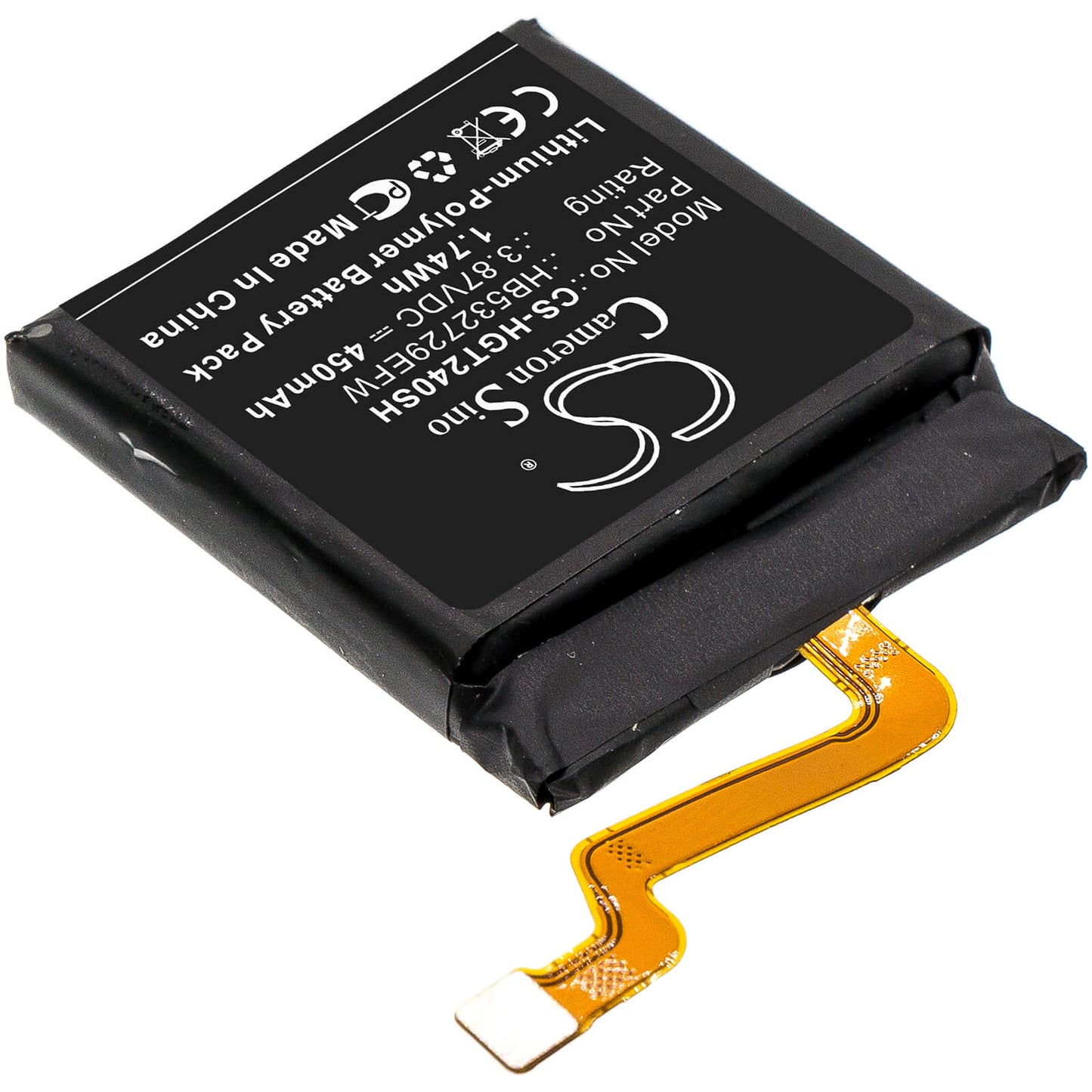 3.87V, 450mAh, Li-Polymer Battery fits Huawei, Gt2 Pro, 1.7415Wh