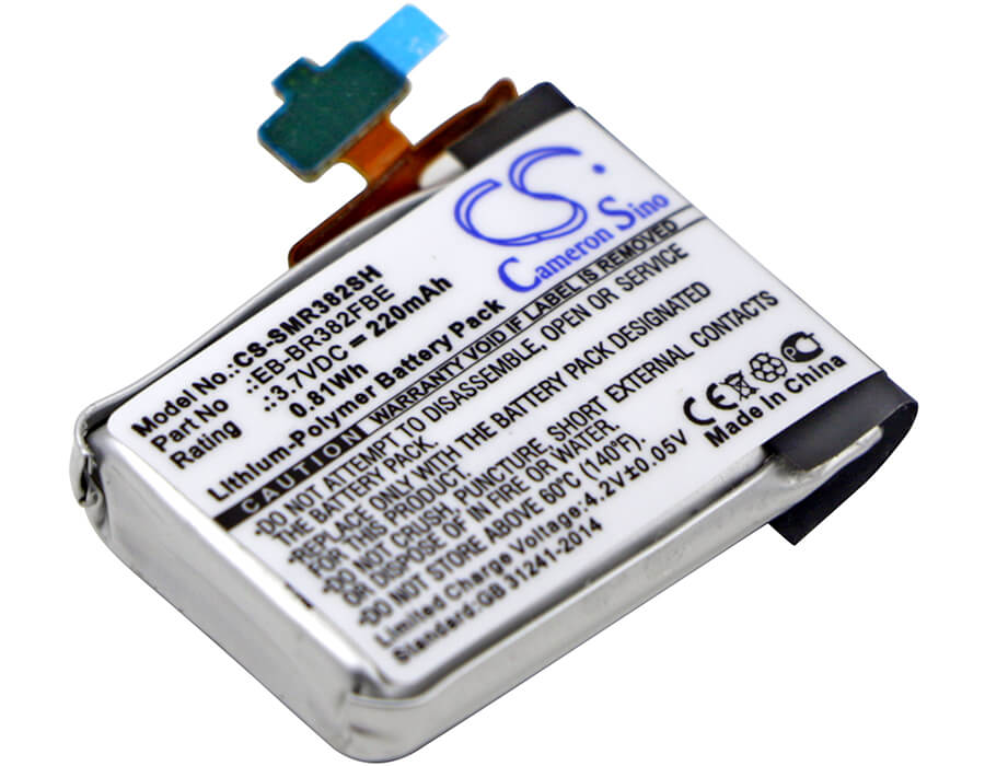3.7V, 220mAh, Li-Polymer Battery fits Samsung, Gear Live, Sm-r382, 0.814Wh