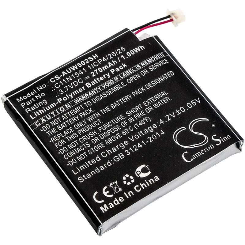 3.7V, 270mAh, Li-Polymer Battery fits Asus, Wi502qf, Zenwatch 2, 0.999Wh