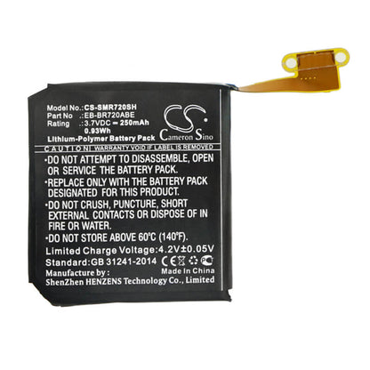 3.7V, 250mAh, Li-Polymer Battery fits Samsung, Gear S2, Gear S2 Classic, 0.925Wh