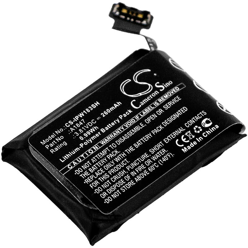 3.81V, 260mAh, Li-Polymer Battery fits Apple, A1860, Watch Series 3 38mm, 0.9906Wh
