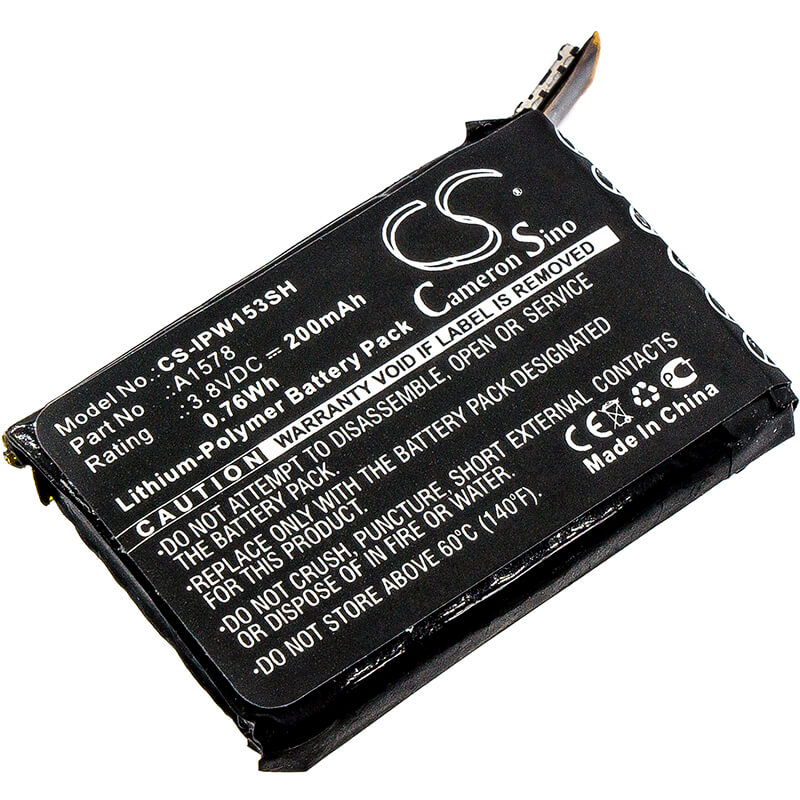 3.8V, 200mAh, Li-Polymer Battery fits Apple, A1553, A1554, 0.76Wh