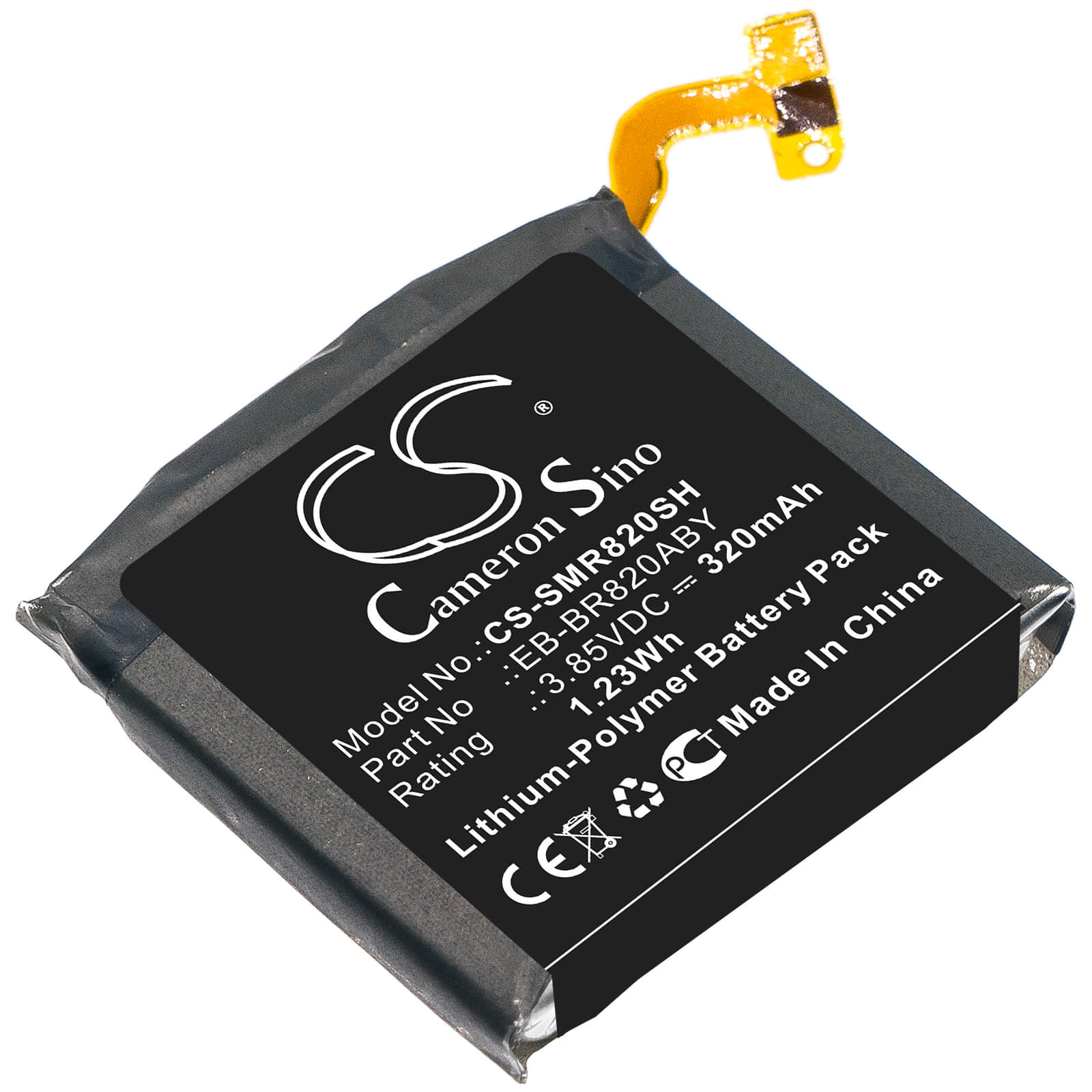 3.85V, 320mAh, Li-Polymer Battery fits Samsung, Galaxy Watch Active 2, Galaxy Watch Active 2 44mm, 1.232Wh