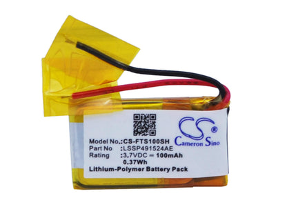 3.7V, 100mAh, Li-Polymer Battery fits Fitbit, Surge, 0.37Wh