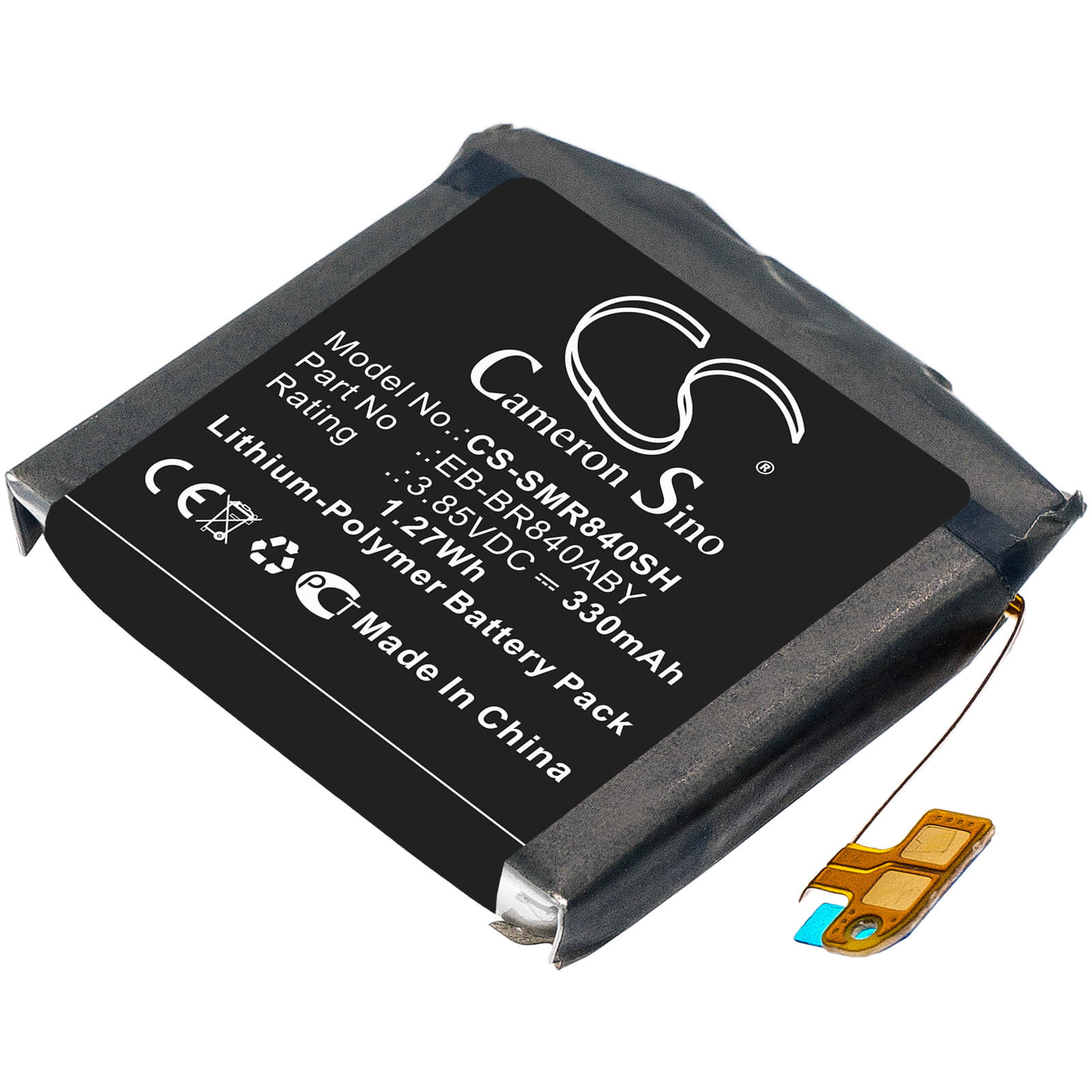 3.85V, 330mAh, Li-Polymer Battery fits Samsung, Galaxy Watch3 45mm, Sm-r840, 1.2705Wh