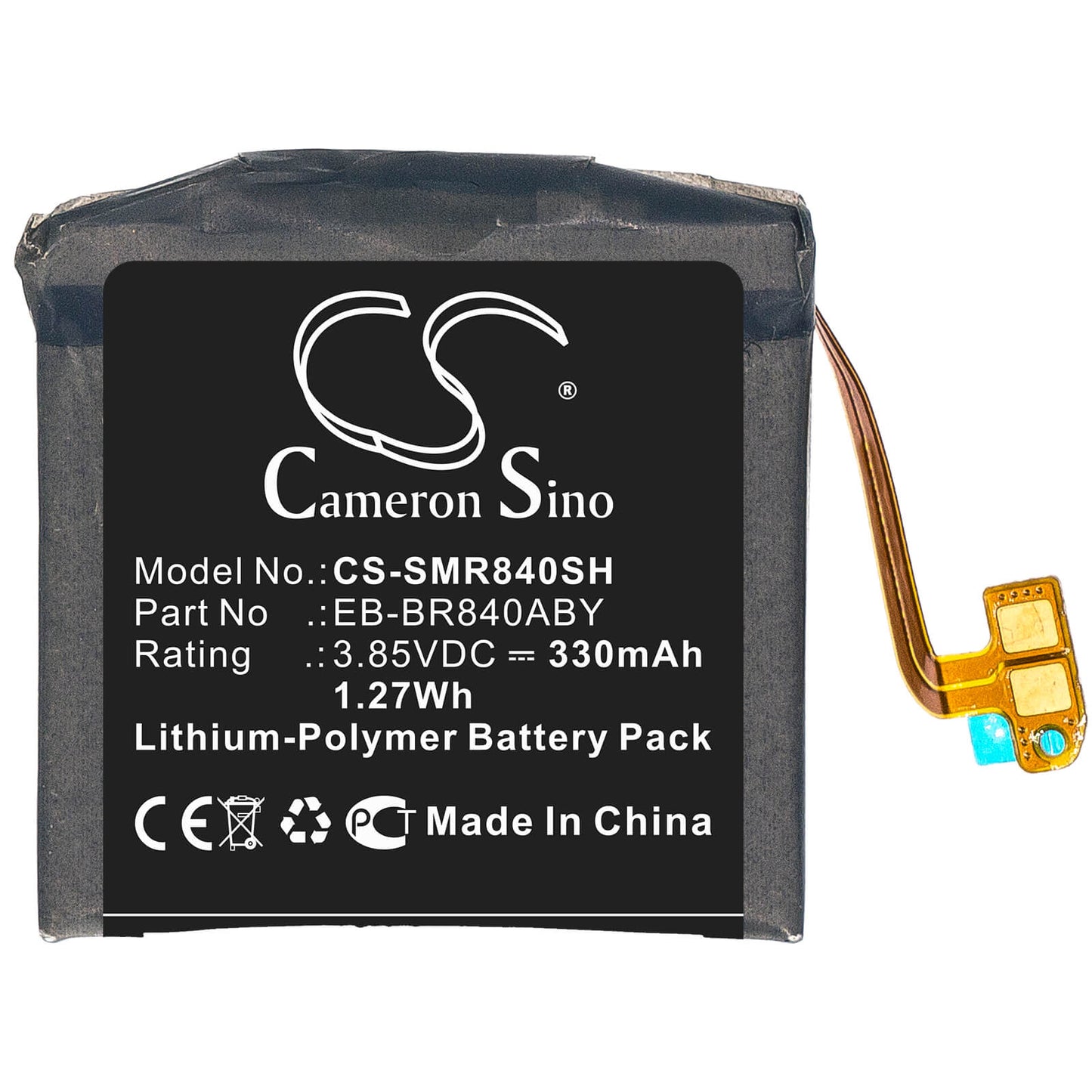 3.85V, 330mAh, Li-Polymer Battery fits Samsung, Galaxy Watch3 45mm, Sm-r840, 1.2705Wh